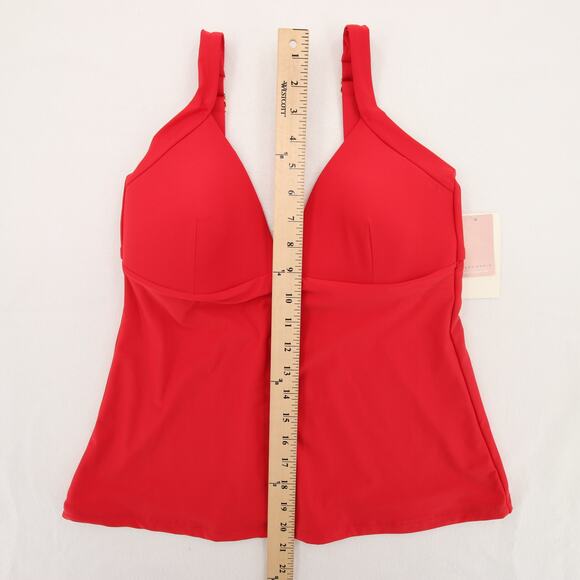 Alex Marie Tankini Swim Top Red V Neck Cutout Back Padded Bra Size Medium NWT - Picture 6 of 13